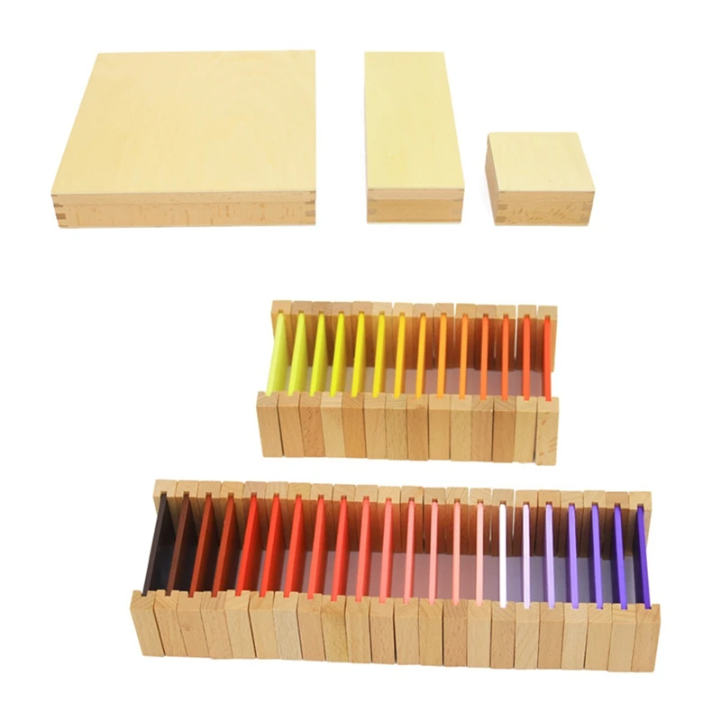 

Montessori Sensorial Material Learning Color Tablet Box Wood Preschool Toy