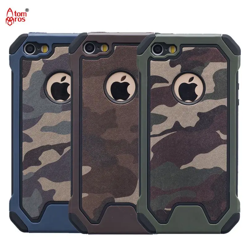 Гибридный двухслойный армейский армированный жесткий камуфляжный чехол для iphone