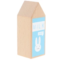 wooden simulation milk bottle kitchen food drinks cooking pretend play game kid child developmental toys