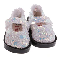 1 pair of dolls sequins shoes pu leather colorful shoes blythe dolls for bjd 12 girl doll clothing party clothing accessories