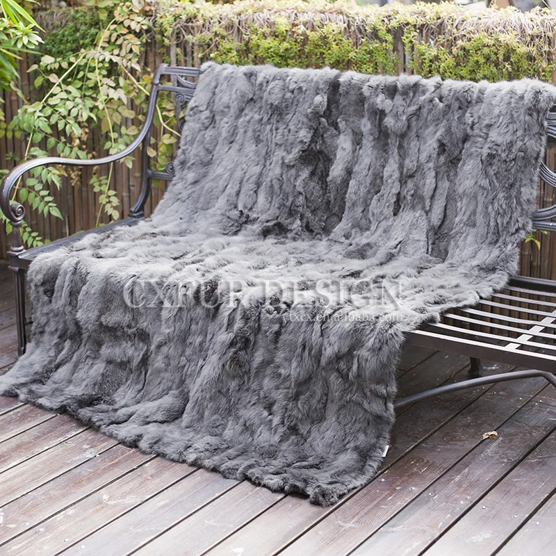 売る CX-D-11U カスタムサイズパッチワークリアルウサギの毛皮の毛布床リアルファー敷物寝室毛布ホームカーペット