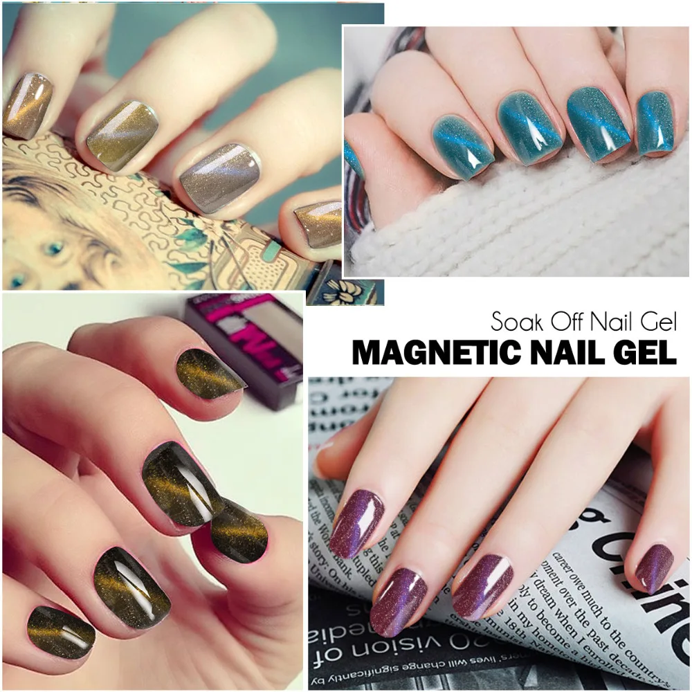 Modelones 1 шт. 10 мл Магнитная УФ гель лак для ногтей Зеленый Цвет замочить от