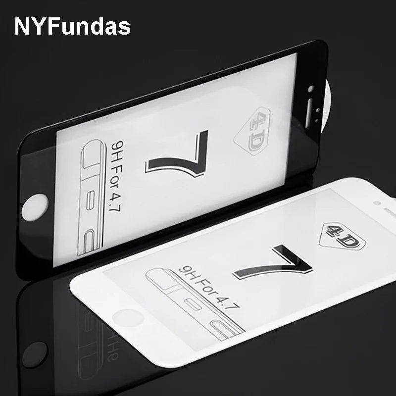 Закаленное стекло для защиты экрана NYFundas 4D изогнутая 9H Защитная пленка iPhone 7 Plus 8X10