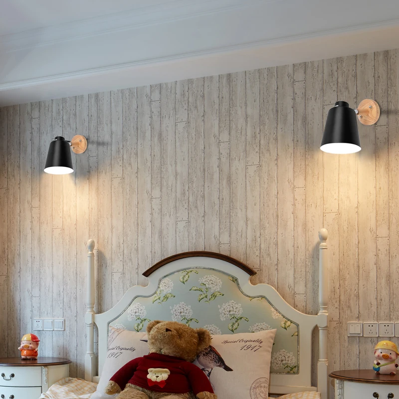 Бра настенный светильник деревянный современный стиль Макарон светодиодные