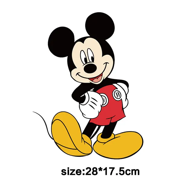 mickey No.2 Хит, большой размер, 25 см, Мультяшные брендовые нашивки с мышкой, утюжок для одежды, для детей, сделай сам, наклейки для глажки, аксессуары для одежды - Цвет: mickey No.2