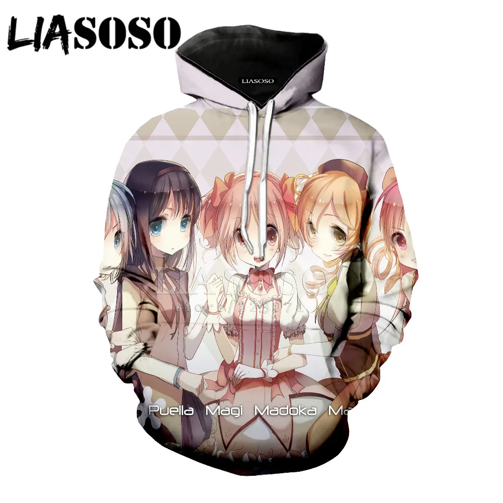 Толстовки с капюшоном LIASOSO Puella Magi Madoka magica 3D принт костюм для косплея Kaname Akemi Homura