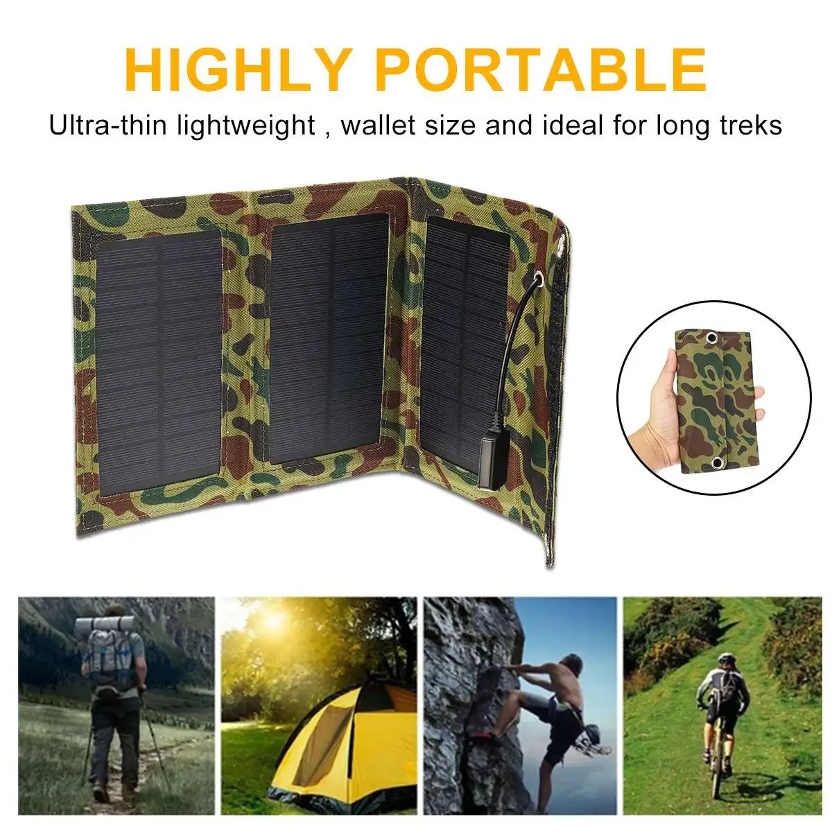 3 солнечные панели SunPower складное зарядное устройство на солнечных батареях 5,5 В USB 7,5 Вт выходные устройства Портативные солнечные панели для смартфонов