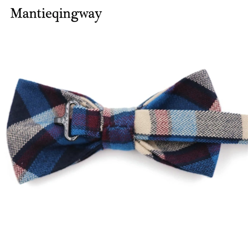 Мужской клетчатый галстук бабочка Mantieqingway хлопчатобумажный в полоску для