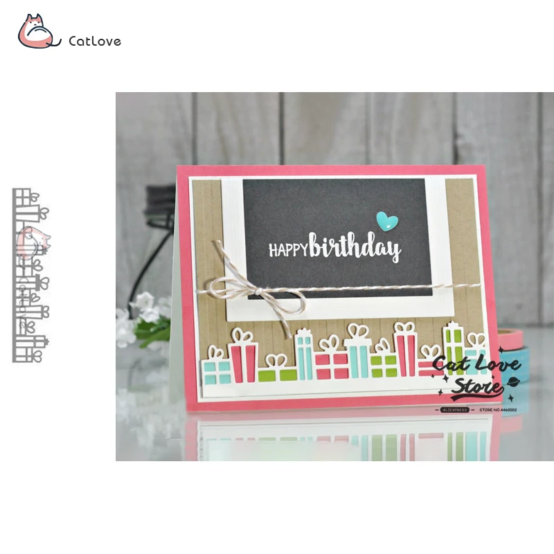 Gift Present Border Metal Cutting Dies Stencil For DIY Scrapbooking Paper Card Decorative Craft Dies Embossing Die Cuts New