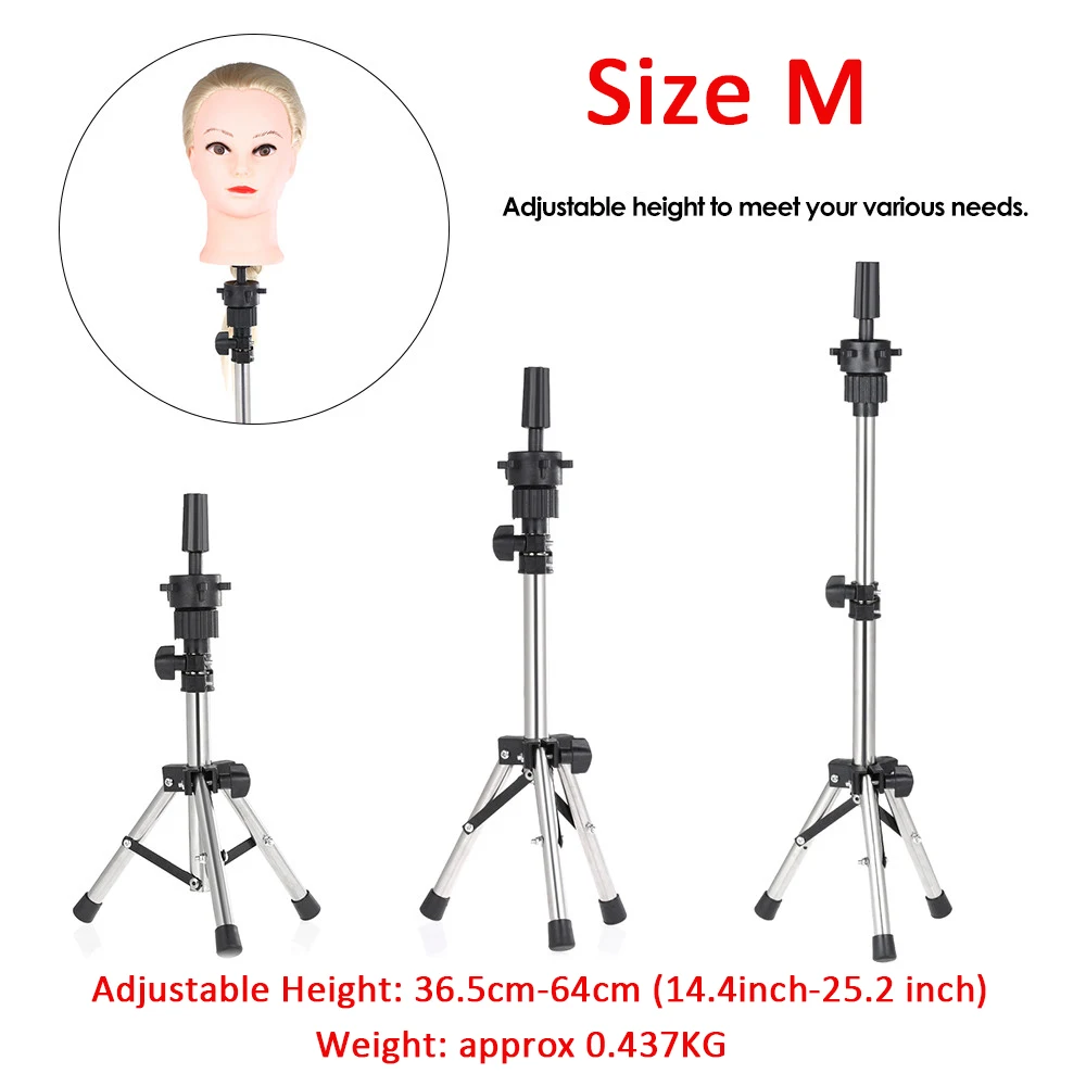 Adjustable Wig Head Stand Mannequin Tripod Hairdressing Training Holder Hairdressing Clamp Wig Head Holder Salon Tools Hot