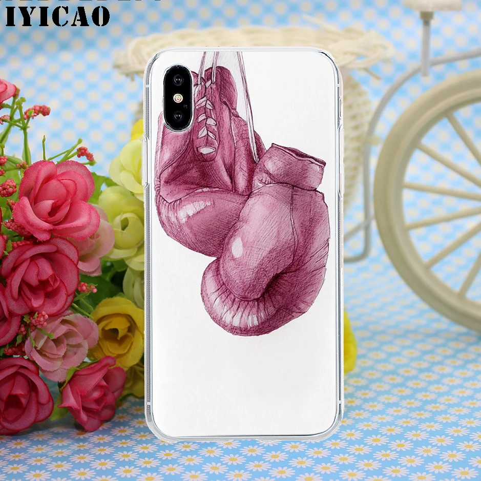 IYICAO Боксерские перчатки для девочек жесткий чехол iPhone 4 4S 5 5S Se 6 7plus 8 8Plus X XS MAX XR 6s Plus