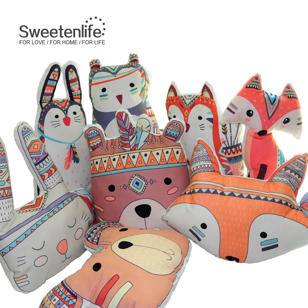 

Sweetenlife Decorative Pillows Christmas 2018 New Cushion Cover Cartoon Cushions Home Decor Throw Pillows Polyester Pillowcases