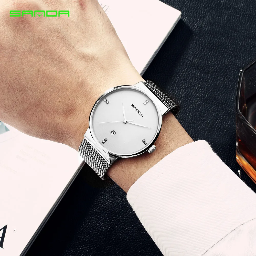 

SANDA Brand Luxury Men's Quartz Watch Men Waterproof Ultra Thin Analog Clock Male Fashion Sports Watches Black relogio masculino