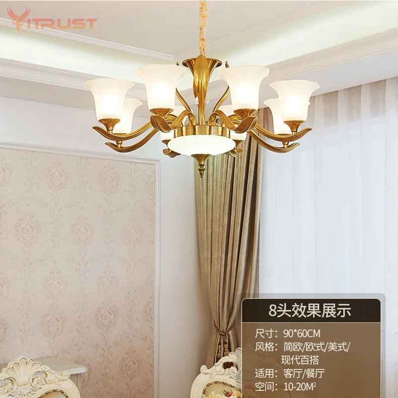 American Copper suspension lamp Modern lighting fixtures suspended lamps Led Chandeliers Lamp Dining Room Hanging Lights Fixture | Лампы и