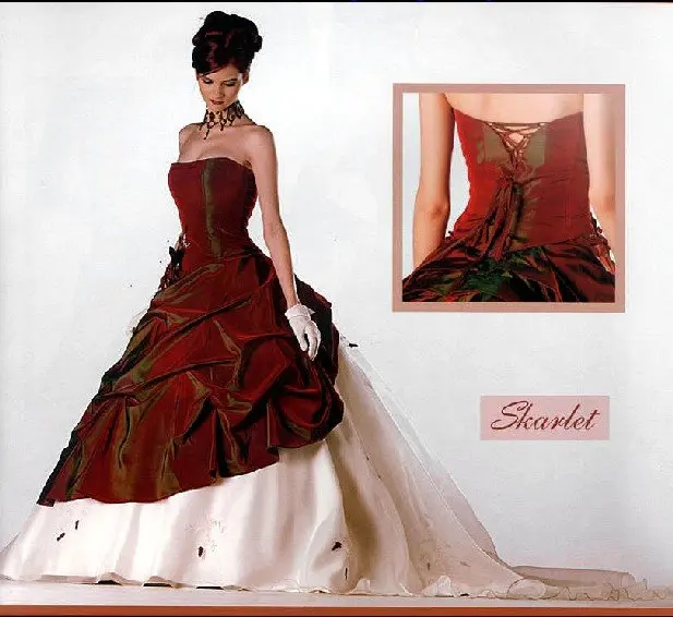 Бесплатная доставка Лучшие продажи красные и белые свадебные платья без