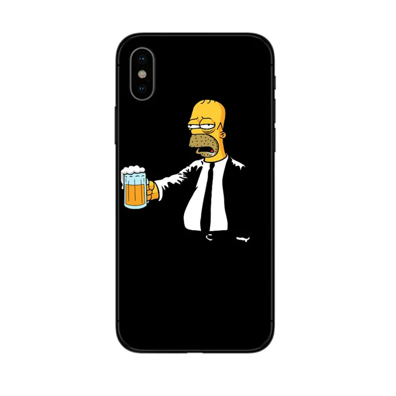 Black TPU Silicone Homer J. Simpson Черный силиконовый чехол для телефона чехол для iPhone 5 5S SE 6 6s 7 8 Plus X 10 XR XS Max Bart Simpson Забавный мультяшный чехол - Цвет: Black TPU Silicone