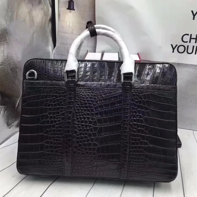 Подлинный портфель для ноутбука из крокодиловой кожи деловой кошелек сумка