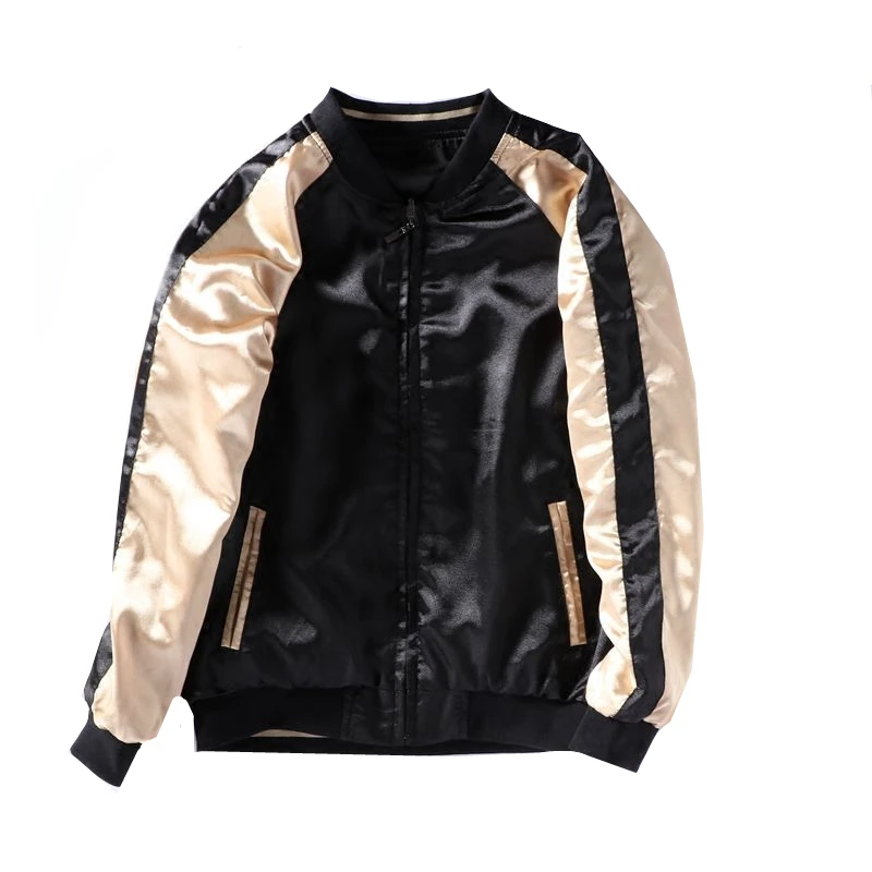 Женская куртка бомбер с вышивкой в стиле феникс Bf Базовая контрастных цветов