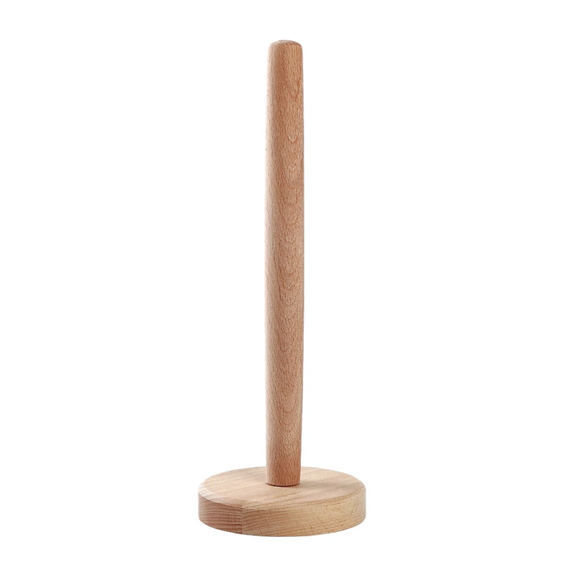 Paper towel rack Буковая деревянная вертикальная подставка для рулонной бумаги, держатель для кухонных стаканчиков, бумажных полотенец, держатель для туалетной бумаги, держатель для аксессуаров для ванной комнаты - Цвет: Paper towel rack