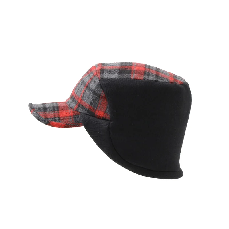 Free shipping High Quality Casual Bomber Hats Man Woman Flats LANA Wool filling cotton Large size warm Patchwork autumn & winter