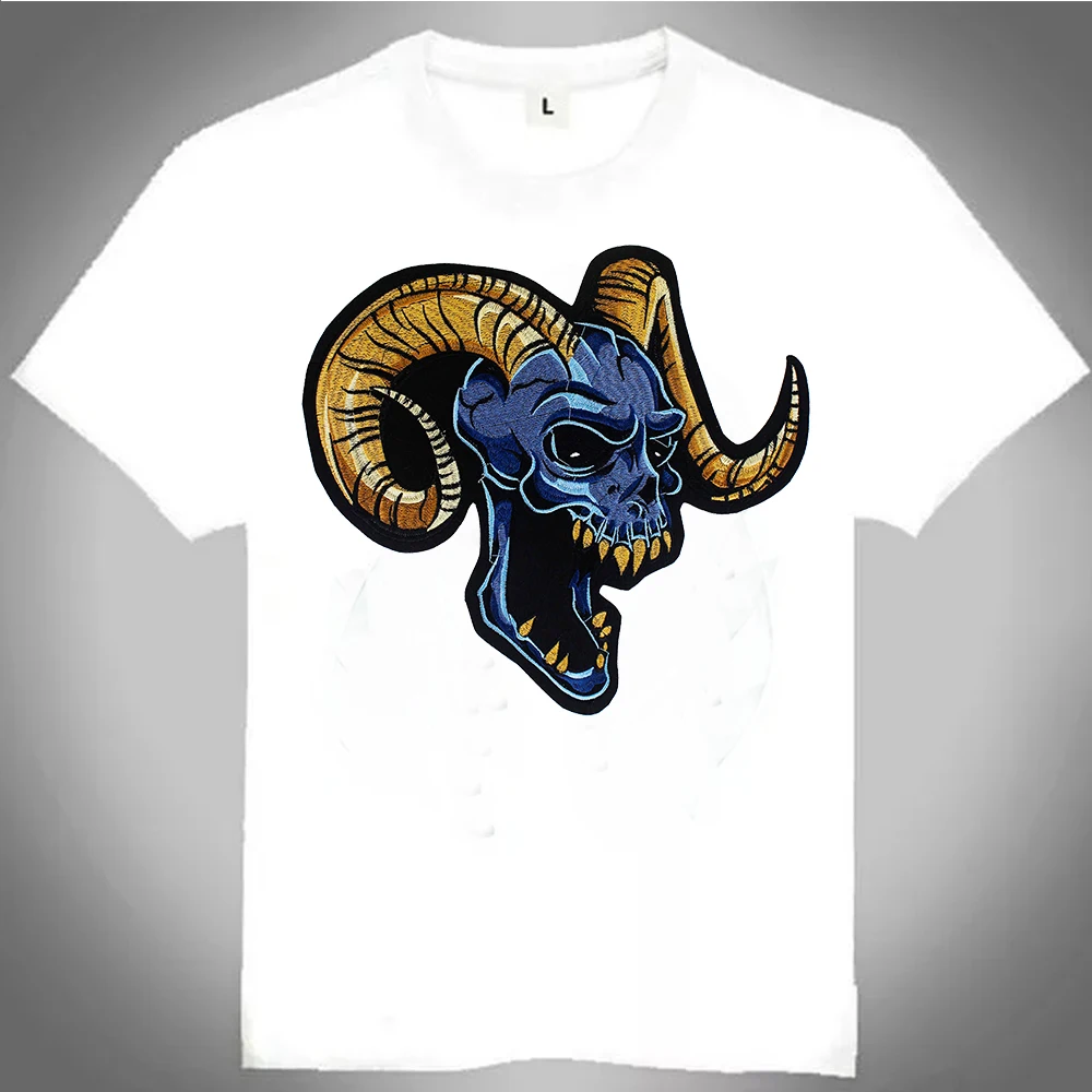 Модные наклейки с изображением овечки черепа железные нашивки сделай сам