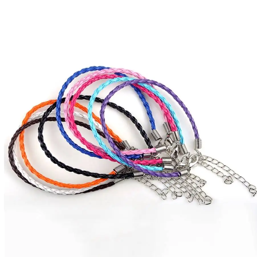 

Mix Lot Wholesale 10Pcs/lot Men Women Leather Braided Bracelet Unisex Handmade Leather Twist Bracelet Rope Charm Bracelet 19cm