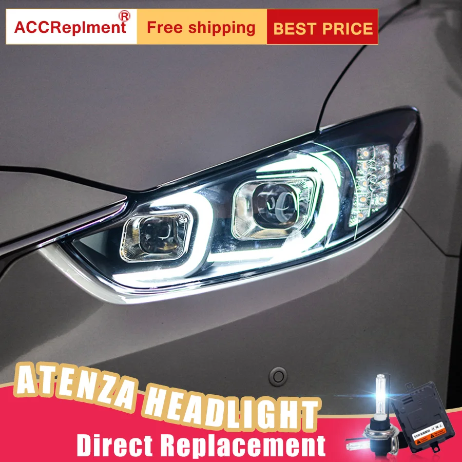 2 шт. светодиодный фары для Mazda6 Atenza 2014-2015 автомобиля Ангельские Глазки ксенон HID