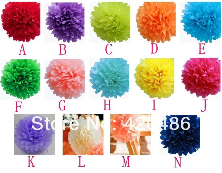 

Wholesale -10PCS colorful tissue paper flower balls holiday decoration paper towel sticks 30 cm wedding party decoration