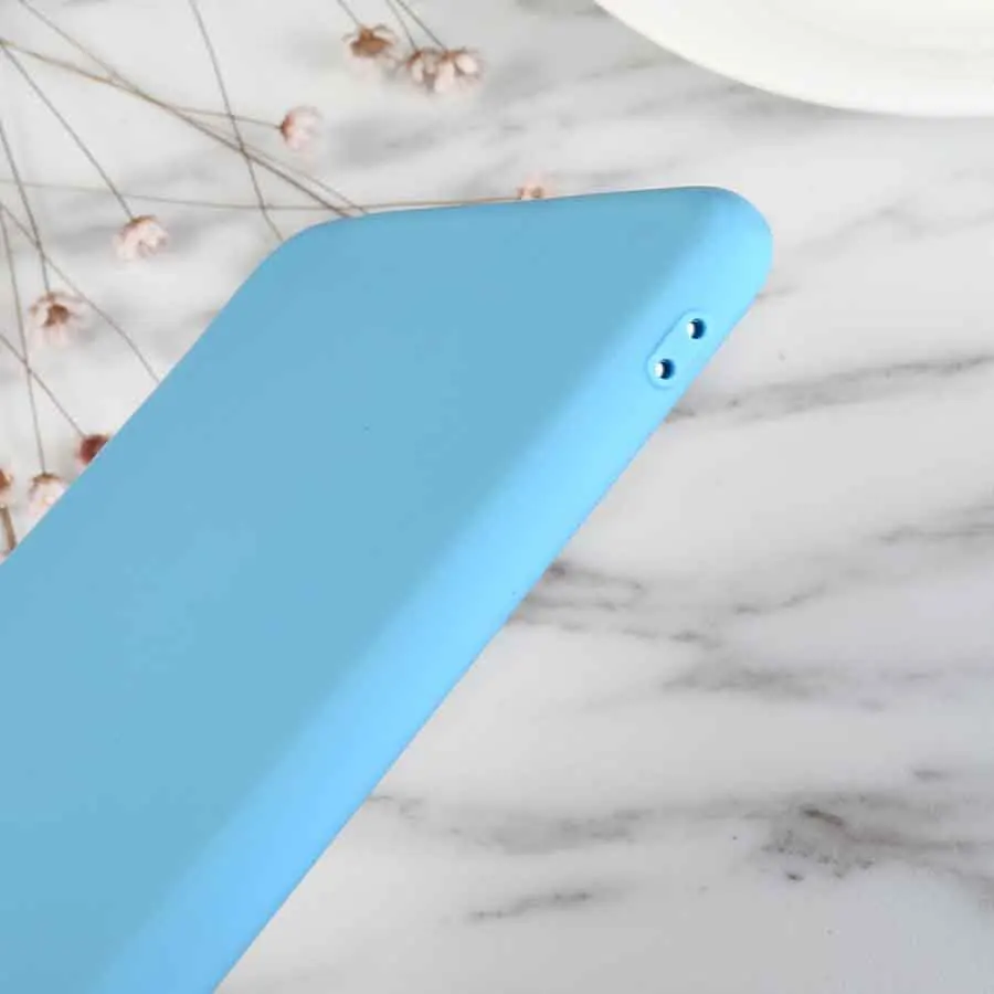 Роскошный Небесно Голубой мягкий силиконовый чехол для телефона iPhone X XR XS Max 5 5S SE 6