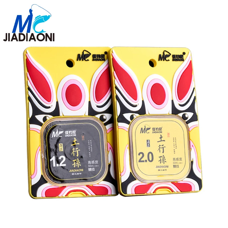 JIADIAONI 50 м 0 074-0 342 мм 100% нейлон фторуглеродный прозрачный Плетеный рыболовный LineCarp