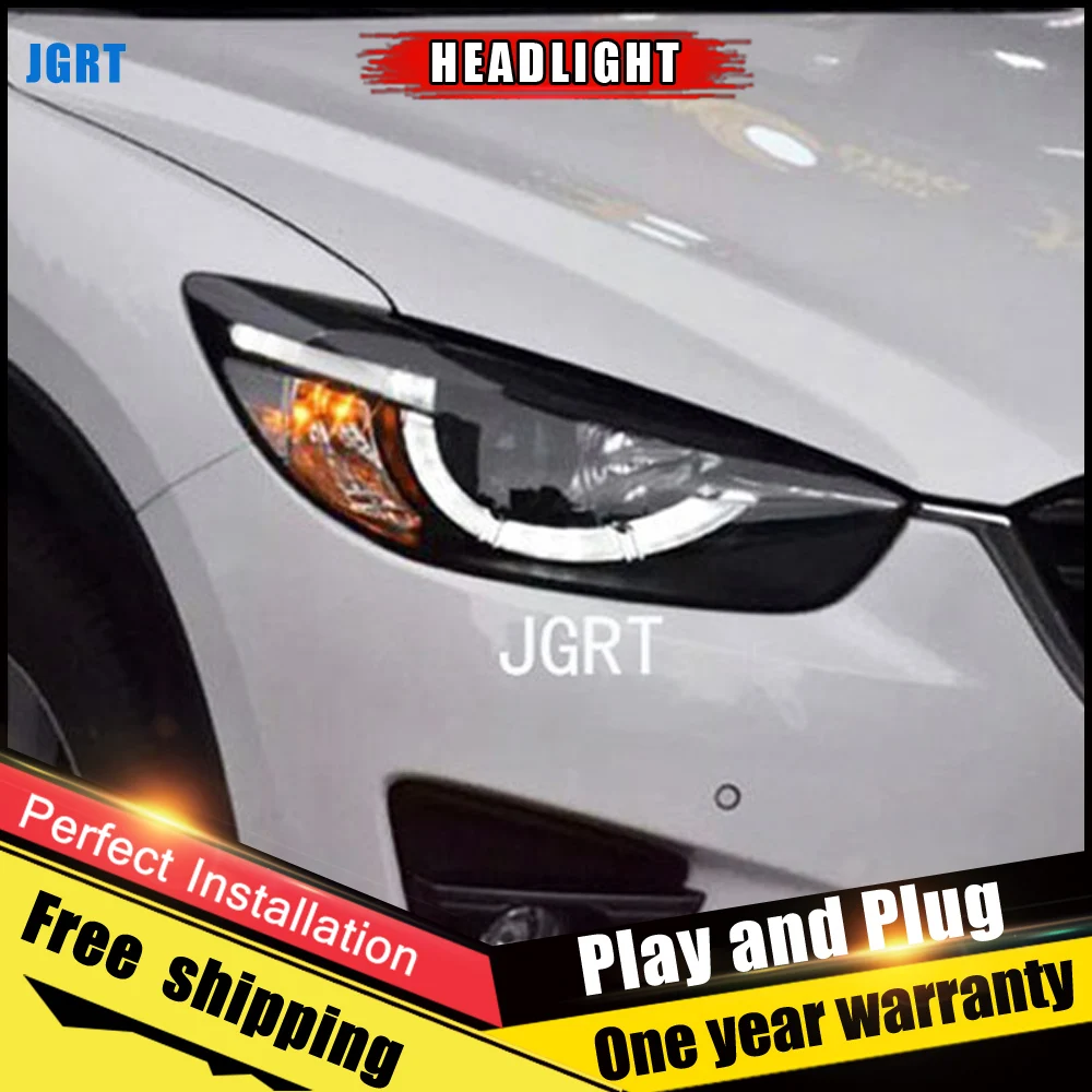 2 шт. автомобильный стиль светодиодный фары для Mazda CX-5 2013- для CX-5 Головной фонарь светодиодный DRL Объектив двойной луч H7 HID Xenon bi xenon объектив