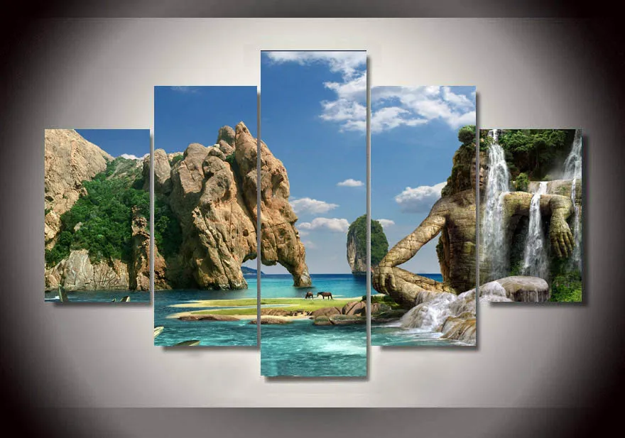 2017 Специальное предложение (без рамки) настенное искусство водопад Картина на