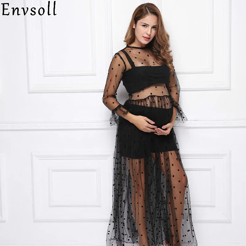 Envsll Новое поступление платье для беременных черное Подставки фотографий