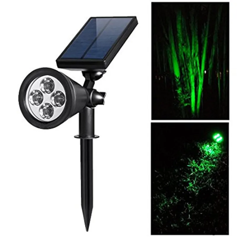 4led 200 люмен наружные солнечные зеленые настенные светильники прожектор