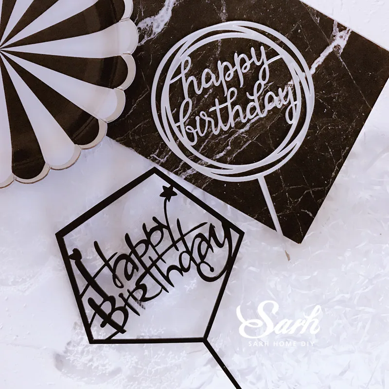 1 шт. акриловая буквенная Геометрическая круглая квадратная форма для торта на