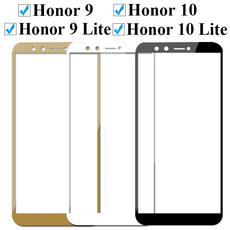 Полное покрытие Защитное стекло для honor 10 на 9 свет huawei lite honer huavei hono tremp защита