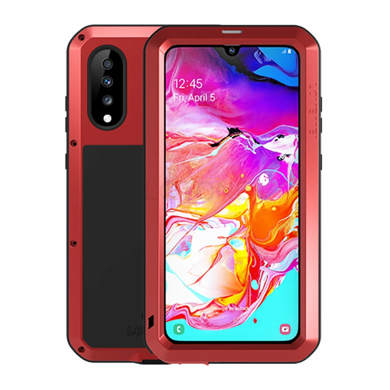 Водонепроницаемый 360 полный корпус защитный чехол для samsung Galaxy A70 чехол противоударный алюминиевый металлический задний Чехол для samsung A70 чехол s