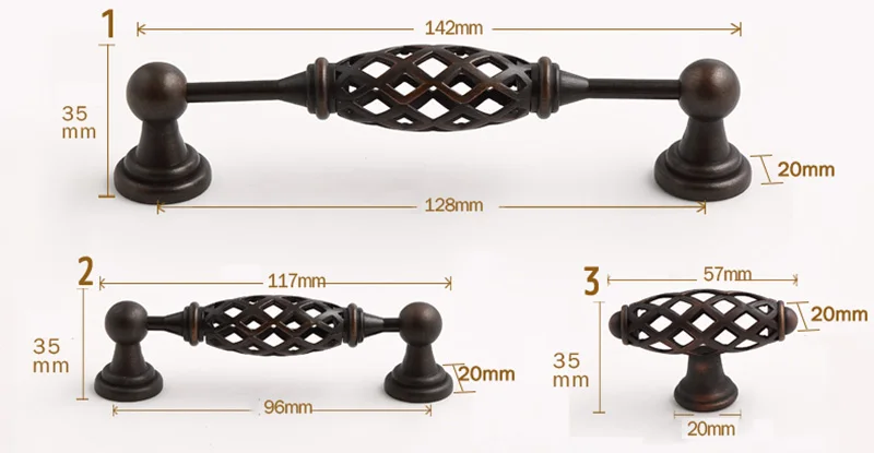 Полый дизайн 2 шт Европейский антикварный кухонный шкаф дверные ручки ящик