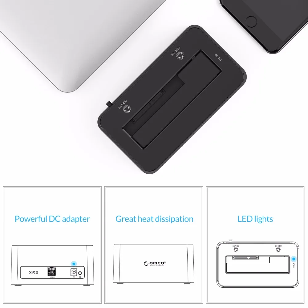 ORICO Новый HDD корпус SATA к USB 3 0 жесткий диск Док станция 5 Гбит/с супер скорость для 2