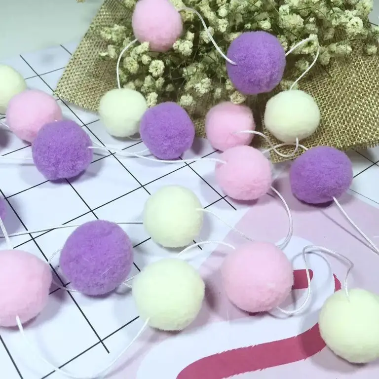 Ручная работа гирлянда с помпонами для дня рождения Новая Домашняя украшение