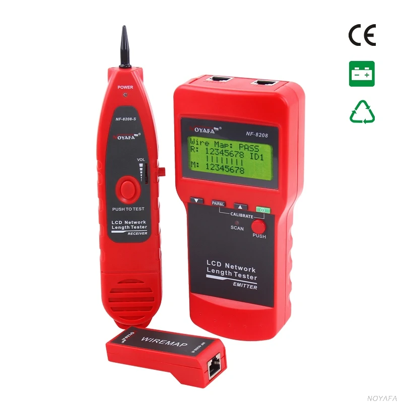 NOYAFA NF 8208 сети LAN Кабельный тестер ЖК дисплей провода трекер Tracer Сканер длины