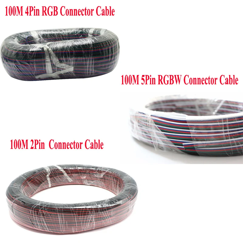 5 м 10 100 2 контактный 4 Кабельный разъем 22AWG Удлинительный шнур rgb rgbw 5050 3528