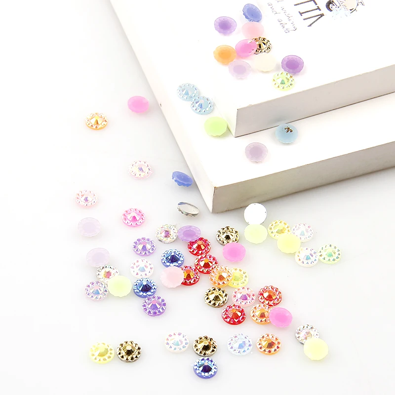 Mix AB Color 4-6mm Resin Round Nail Art Rhineston DIY Decoration Wedding Dress | Дом и сад