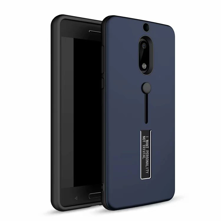 Для Nokia 6 Чехол Автомобильный держатель Подставка гибридный прочный ТПУ + PC Броня