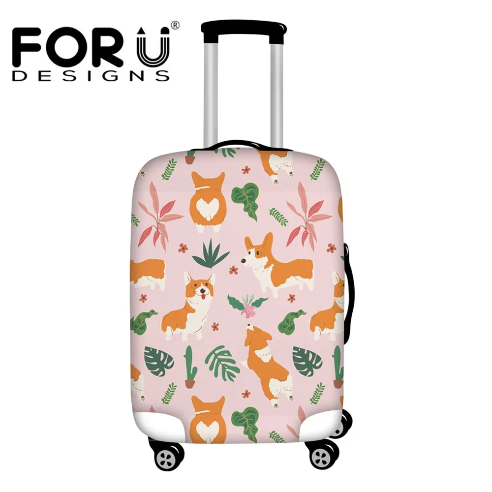 FORUDESIGNS тропический корги чехол для чемодана аксессуары защитный эластичный