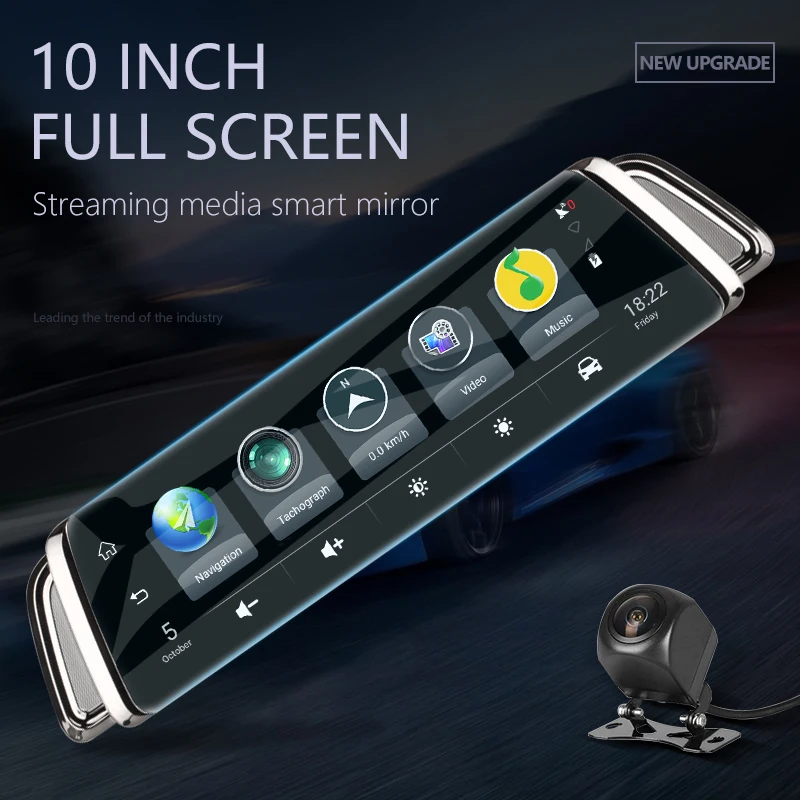 Jansite 4G Dash Cam Android 5 1 автомобиля Камера 10 дюймов Сенсорный экран gps навигации видео