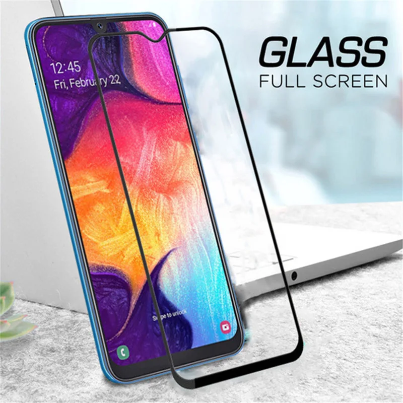 Полное покрытие экрана протектор для Samsung Galaxy A50 закаленное стекло samsun A 50 задняя