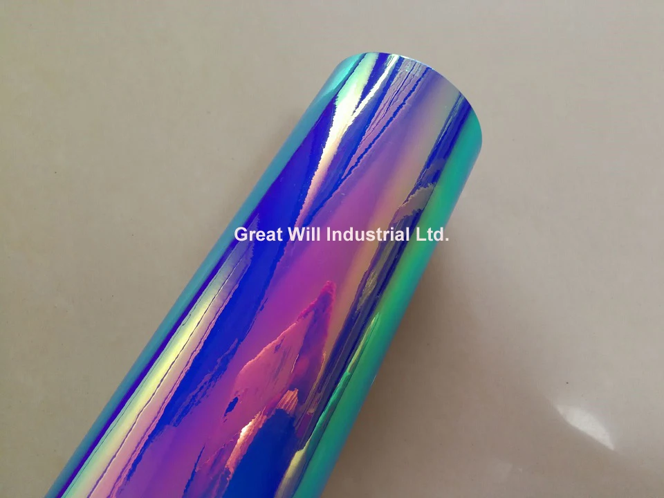 Голографическая радужная пленка FAMEWILL глянцевая зеркальная голографическая