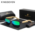 Женские солнцезащитные очки с поляризацией KINGSEVEN, черные солнцезащитные очки ручной работы из бамбукового дерева, с защитой UV400, 2021