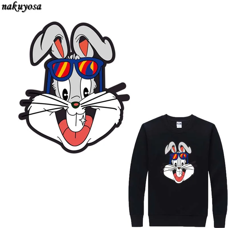 5 шт. Мультяшные очки кролик большие белые зубы утюжок на пластыри